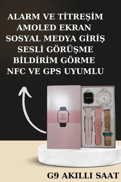 Nabız Ölçer Hediye Bileklikli Akıllı Saat ve Dijital Göstergeli Bluetooth Kulaklık Çoklu Şarj Girişi - Resim 3