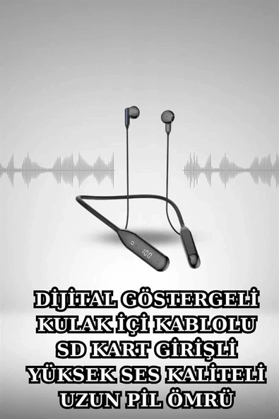 Alarm ve Titreşim Özellikli Akıllı Saat ve Mikrofonlu Kablolu Bluetooth Kulaklık 60 Saat ürün görseli 1