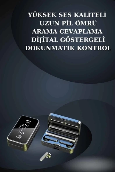 Bileklikli Amoled Ekran Akıllı Saat ve Dijital Göstergeli Kablosuz Bluetooth Kulaklık ANC/ ENC - Resim 3