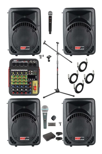 Lastvoice Ample Little Paket-4 Aktif hoparlör ve Mixer Full Ses Sistemi Seti - 1