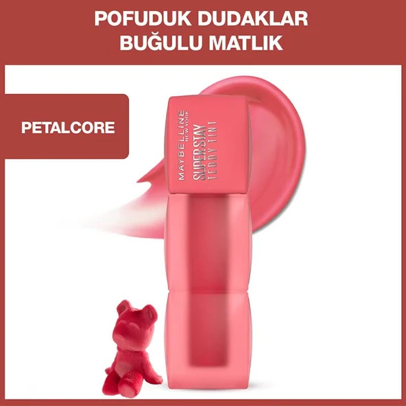 Maybelline New York Maybelline Super Stay Teddy Tint Uzun Süre Kalıcı Likit Mat Tint 40 Petalcore