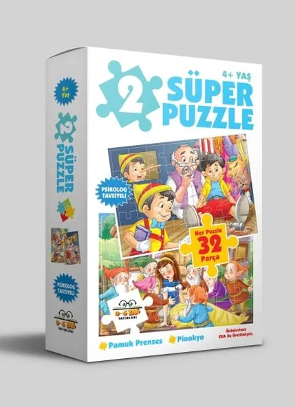 2 Süper Puzzle - Pamuk Prenses - Pinokyo 4+ Yaş ürün görseli