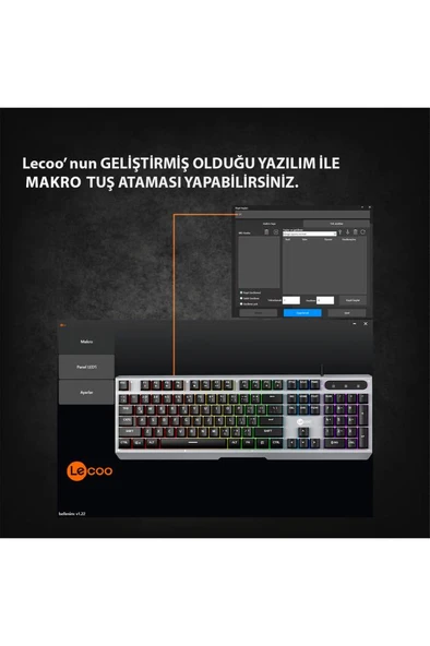 Lenovo Lecoo KB121 RGB Kablolu Oyuncu Klavyesi Teşhir - 3