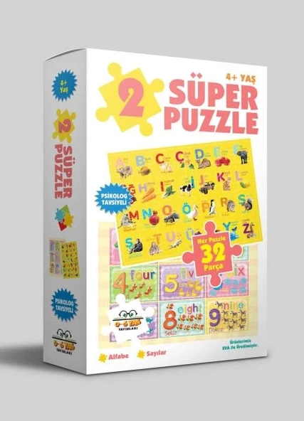 2 Süper Puzzle - Alfabe - Sayılar 4+ Yaş ürün görseli