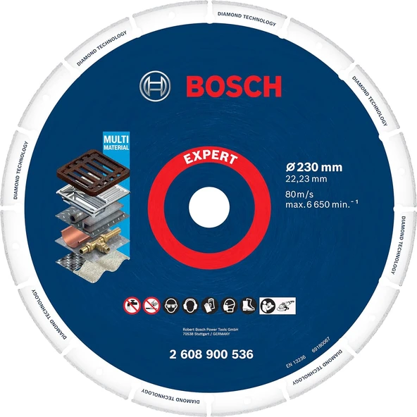 Bosch Diamond Metal Wheel 230x22.3 mm Metal Kesme Diski - 2608900536