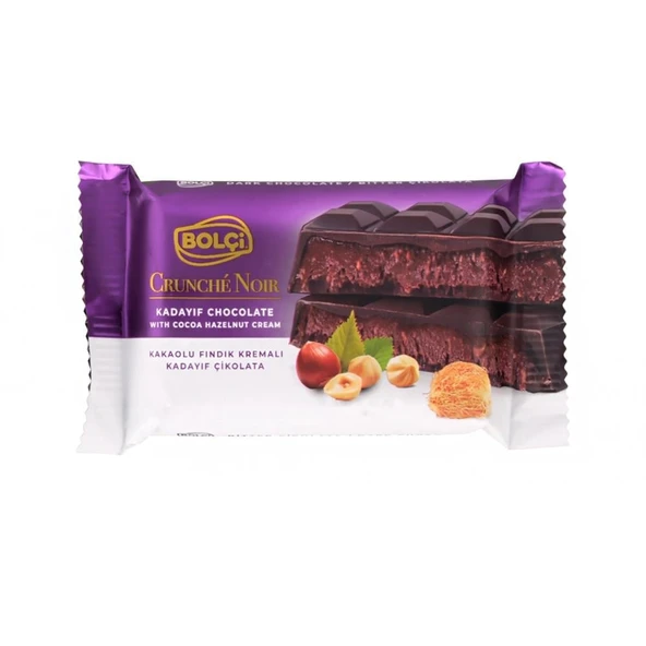 Bolçi Kakaolu Fındık Kremalı Bitter Kadayıf Çikolata 65g - Resim 2