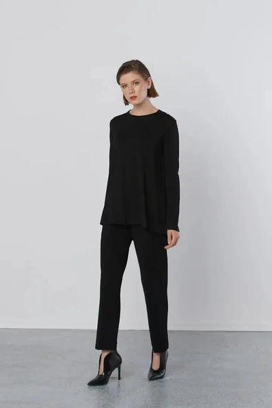 Nuss Basic Tunik Ön Kısa Arka Uzun Tunik - 902 kahve - Resim 5