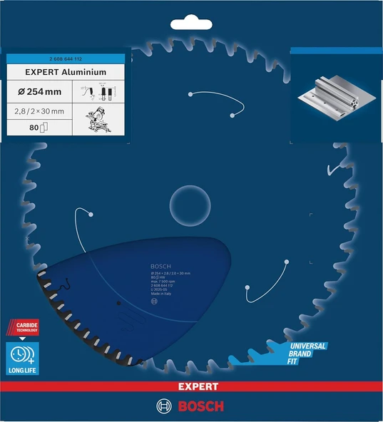 Bosch Expert Serisi Alüminyum İçin 254 x 30 MM 80 Diş Daire Testere Bıçağı - 2608644112