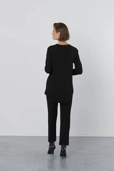 Nuss Basic Tunik Ön Kısa Arka Uzun Tunik - 902 kahve - Resim 6