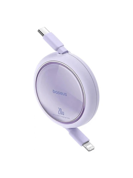 Baseus FREE2PULL Mini Makaralı Type-C To Lightning 20W Kablo 1 mt Mor - Resim 2