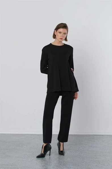 Nuss Basic Tunik Ön Kısa Arka Uzun Tunik - 902 kahve - Resim 7