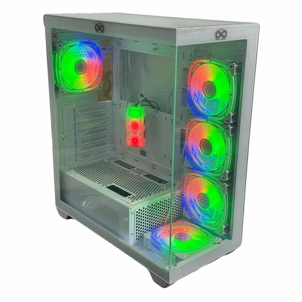 Aztech AZT101-W USB 3.0 RGB ATX Mid Tower Beyaz Kasa ürün görseli 1