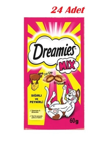 Dreamies Mix Sığır Etli Ve Peynirli Kedi Ödülü 60 gr (24 ADET)