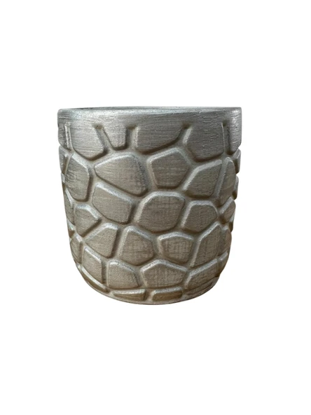 Bitki Tasarımı Ev dekorasyon Gümüş Taş Desen Beton Saksı Çiçeklik Saksılık - Resim 3