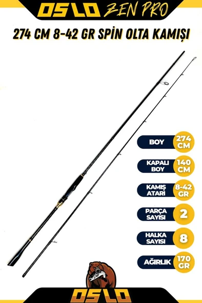 Oslo Zen Pro 274cm 8-42gr Spin Olta Kamışı - 1