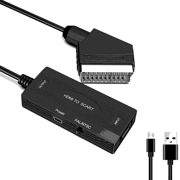 Hdmi To Scart 1080p Hd AV Video Çevirici Dönüştürücü Adaptör ürün görseli