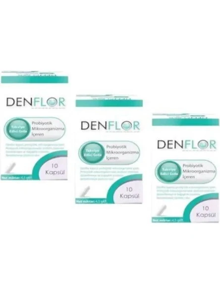Denflor Probiyotik 10 Kapsül 3'Lü PAKET (SKT:06/2028) - 1