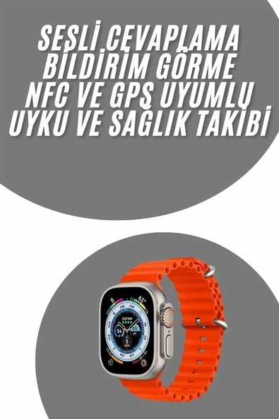 yeni nesil Akıllı Saat Android ve İOS Uyumlu 49 MM NFC Özelliği GPS Takibi ürün görseli 1