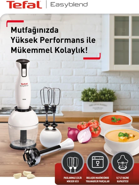 Tefal Orginal Easyblend 1000 Watt Blender Seti - Beyaz (Kutusuz Teşhir Ürünü) - Resim 4