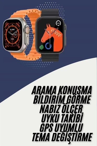 Akıllı Saat Kordon Hediyeli Güçlü Batarya Kapasiteli Titreşimli Bildirim Görme Unisex ürün görseli 1