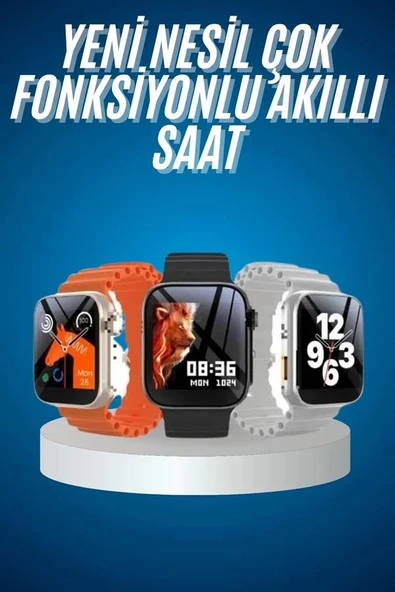 Yeni Nesil Akıllı Saat Müzik Dinleme Bildirim Görme Sesli Asistan Desteği - Resim 2