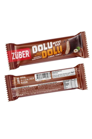 Züber Dolu Dolu Meyve Bar Fındık Ezmeli 30g x 12 Adet - Resim 5