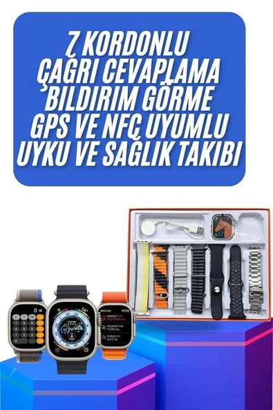 yeni nesil Unısex 7 Kordonlu Çok Fonksiyonlu Nabız Ölçer Uyku ve Sağlık Takibi ürün görseli 1