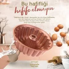 Emsan Arya Döküm Kek Kalıbı Golden Pink 24 cm - Resim 4