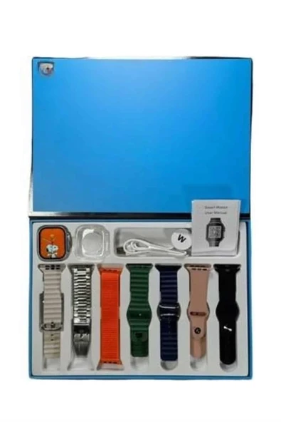 Akıllı Saat 7 Kordon Hediyeli Takvim Alarm Nabız Ölçer Bildirim Görme Sesli Görüşme - Resim 5