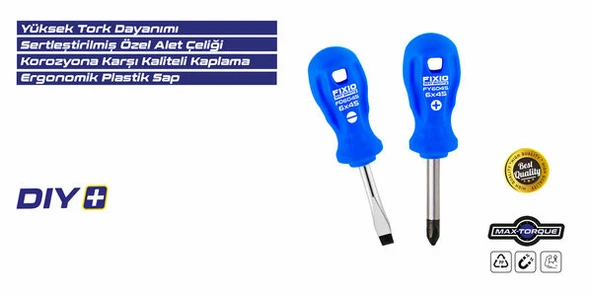 Fixio Topaç Tornavida 6X45 Düz (1ADET) ürün görseli