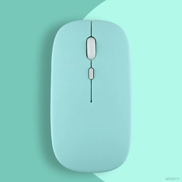 Lenovo Tablet Şarj Edilebilir Sessiz Mouse Bluetooth + 2.4Hz Wifi Kablosuz Mouse Fare  Turkuaz ürün görseli