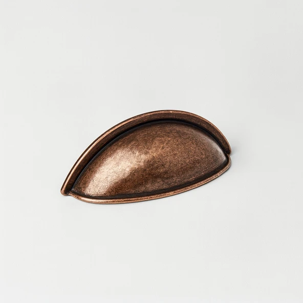 Çanak Kulp 64 mm Antik Bakır Renk Metal Mobilya Çekmece Dolap Kapak Kulpu Modern Mutfak Kulpları - Resim 7