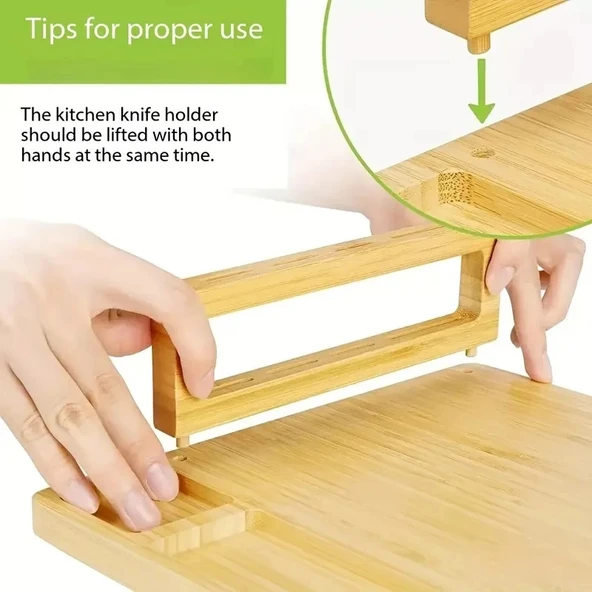 Doğal Bambu Bıçaklı Peynir Servis Sunum Seti 6 Parça - 8