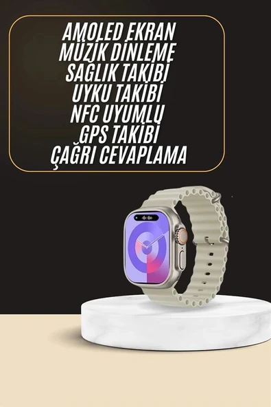 Uyku ve Sağlık Takibi Yapabilen GPS Uyumlu Plastik Kordonlu Akıllı Saat - 1
