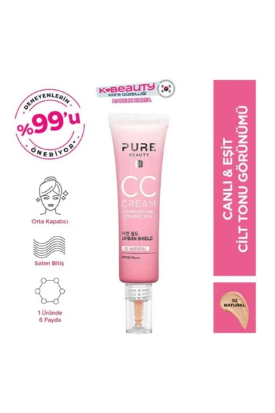 PURE BEAUTY CC KREM SPF50 PA NATURAL 30 ML