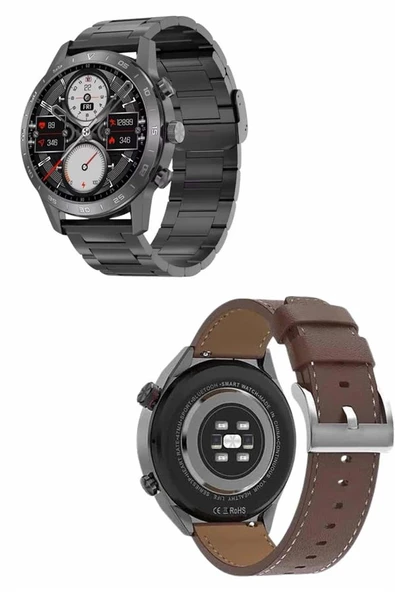 Erkeklere Özel Akıllı Saat Çelik Kordon Bluetooth Bağlantılı İOS ve Android Uyumlu - Resim 4