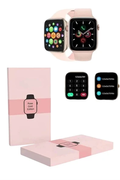 Yeni Nesil Kadın Akıllı Saat Rose Gold Android ve İos Uyumlu - Resim 5