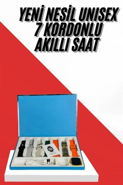 7 Kordonlu Unisex Akıllı Saat Çoklu Kordon Seçeneği Amoled Ekran - 2