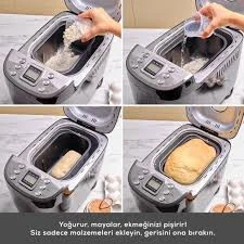 Karaca Bake XL Reçel, Yoğurt, Hamur Yoğurma ve Ekmek Yapma Makinesi Inox Beyaz, 1500 g, 45 Farklı Tarifli Kitapçıklı - 6