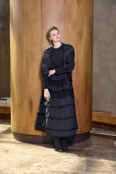 Misswhence ceketli ikili elbise 38807 kahve - Resim 6