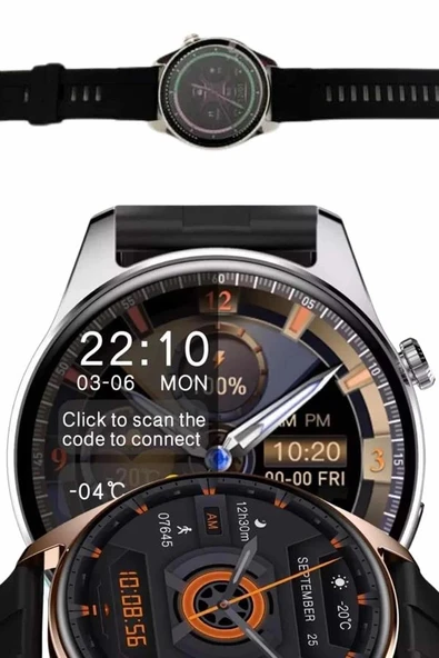 Yeni Nesil Akıllı Saat Çift Kordonlu 1.5 Inç Yuvarlak Ekran GPS ve NFC Uyumlu - Resim 4