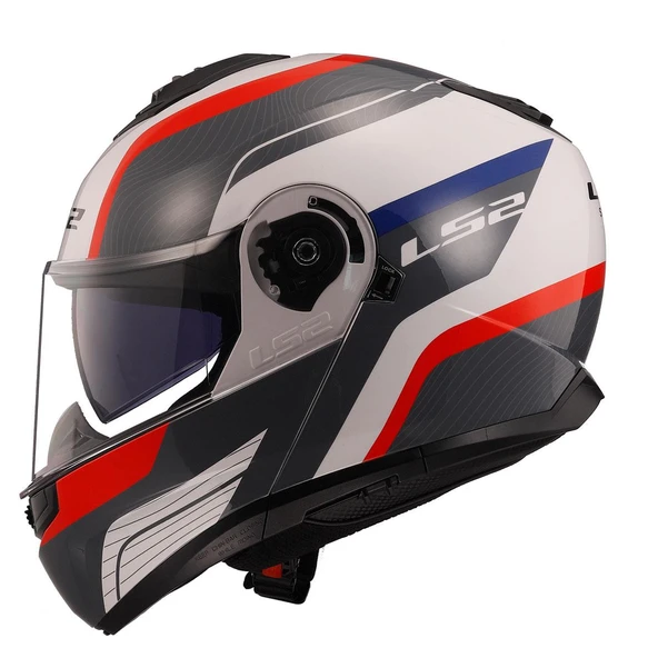 LS2 STROBE 2 MONZA SİYAH-BEYAZ-KIRMIZI KASK - Resim 2