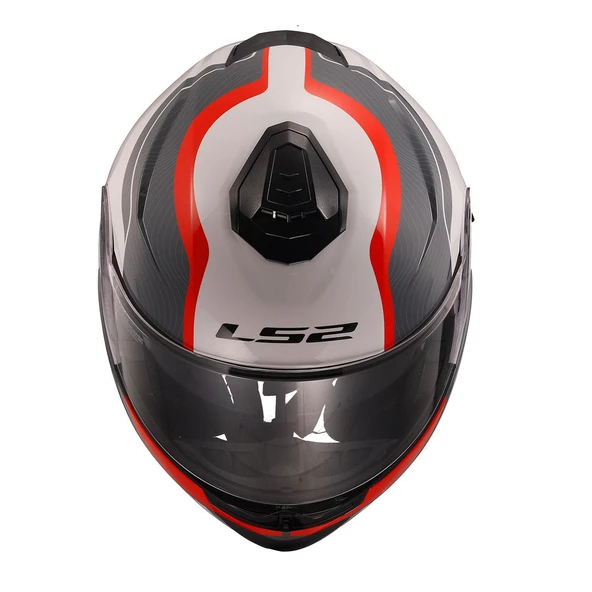 LS2 STROBE 2 MONZA SİYAH-BEYAZ-KIRMIZI KASK - Resim 3