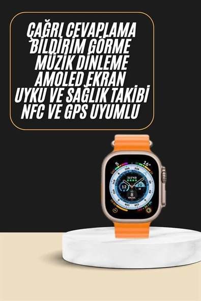 Akıllı Saat Amoled Ekran Bluetooth Bağlantılı Özel Tasarım Unısex ürün görseli 1