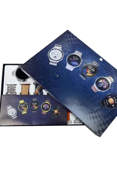 Unısex Yuvarlak Ekranlı 7 Kordonlu Akıllı Saat GPS Destekli Çoklu Kordon Seçeneği - Resim 3