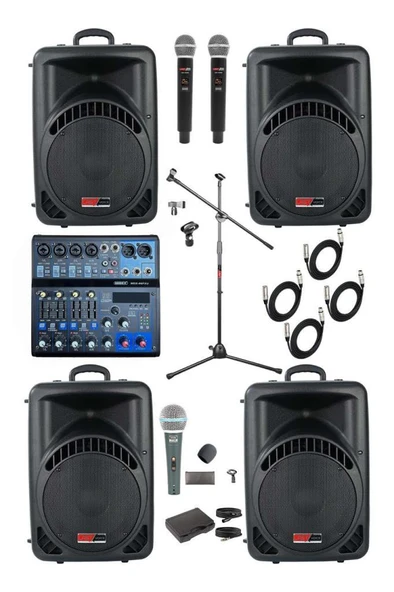 Lastvoice Ample Center Paket-4 Aktif hoparlör ve Mixer Full Ses Sistemi Seti - 1