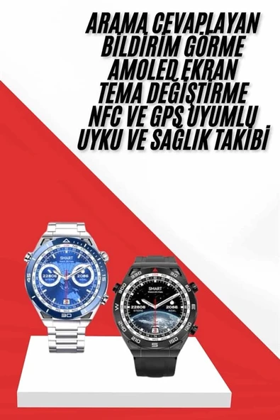 Akıllı Saat 1.62 İnç Ultimate Nabız Sensörlü Sesli Görüşme Yapabilen ürün görseli 1