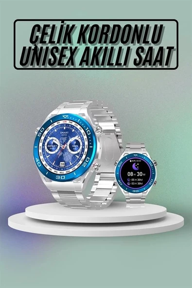 Akıllı Saat Çelik Kordonlu Amoled Ekran Android ve İOS Uyumlu Çağrı Cevaplayabilen - Resim 2