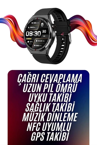 Amoled Ekran Akıllı Saat Üç Kordonlu İOS Android Uyumlu - 1