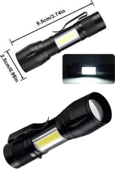 Uzun Menzilli Şarjlı El Feneri Uzun Ömürlü Led Işık Lamba - Resim 3